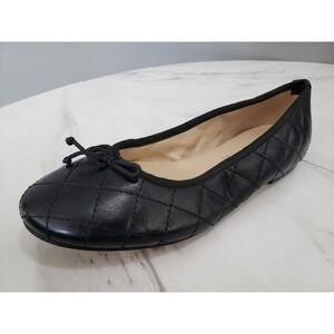 NEW NOX SIZE 37 / 6.5 Bertuchi quilted ballet‎ flats shoe black leather slip on